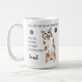 Aan mijn Human Servant Funny Dog Gift Corgi Lover Koffiemok (Links)