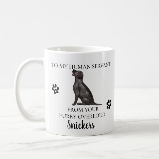 Aan mijn Human Servant Funny Dog Gift Labrador Lab Koffiemok (Links)