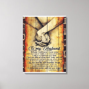 Aan mijn Husband Letter, liefdevol citeert Gift Canvas Afdruk
