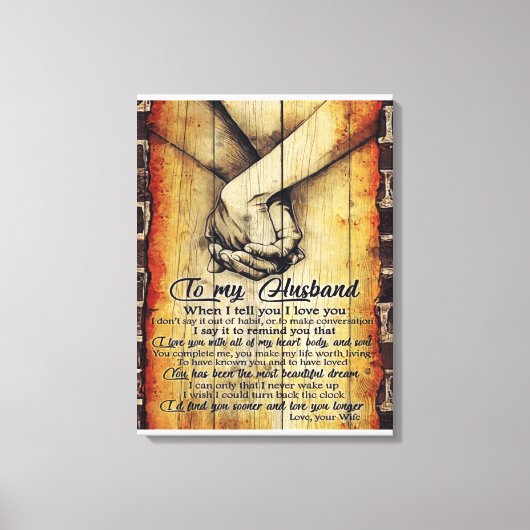 Aan mijn Husband Letter, liefdevol citeert Gift Canvas Afdruk (Voorkant)