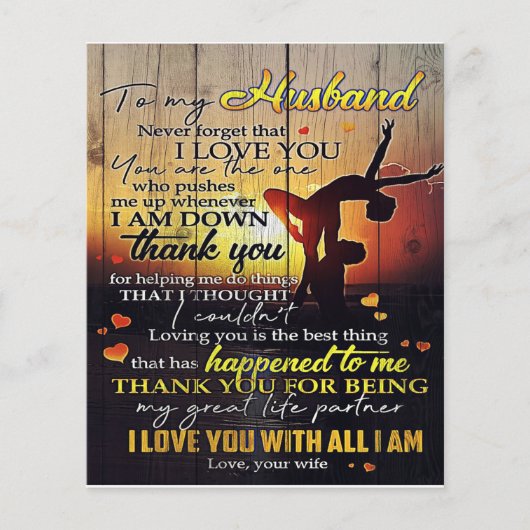Aan mijn Husband Letter, liefdevol citeert Gift Flyer (Voorkant)