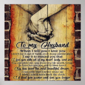 Aan mijn Husband Letter, liefdevol citeert Gift Poster (Voorkant)