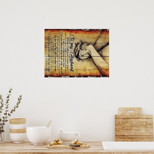 Aan mijn Husband Letter, liefdevol citeert Gift Poster (Keuken)