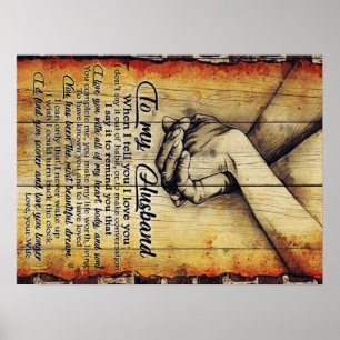 Aan mijn Husband Letter, liefdevol citeert Gift Poster