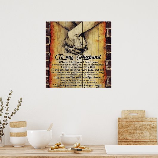 Aan mijn Husband Letter, liefdevol citeert Gift Poster (Keuken)