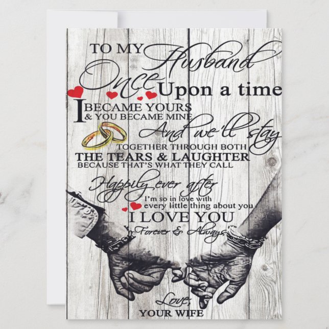 Aan mijn Husband Letter, Love Quottes Gift (Voorkant)