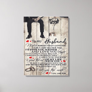 Aan mijn Husband Letter, Love Quottes Gift Canvas Afdruk