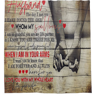 Aan mijn Husband Letter, Love Quottes Gift Douchegordijn