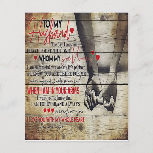 Aan mijn Husband Letter, Love Quottes Gift Flyer (Voorkant)