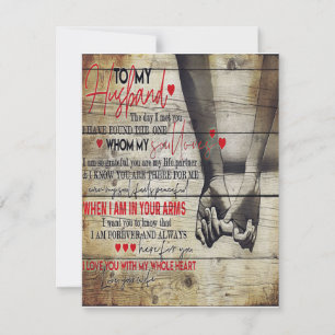 Aan mijn Husband Letter, Love Quottes Gift Kaart