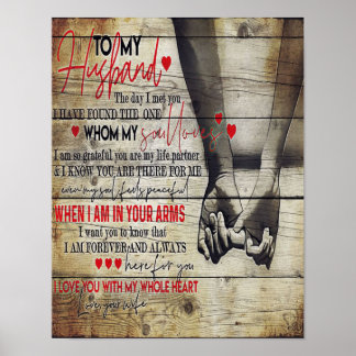 Aan mijn Husband Letter, Love Quottes Gift Poster