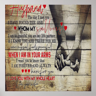 Aan mijn Husband Letter, Love Quottes Gift Poster