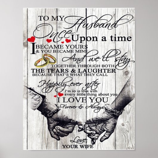 Aan mijn Husband Letter, Love Quottes Gift Poster (Voorkant)