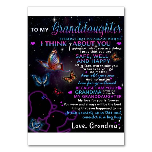 Aan mijn kleindochter Butterflies Birthday Gift Id Kaart (Voorkant)