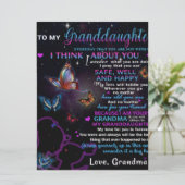 Aan mijn kleindochter Butterflies Birthday Gift Id Menu (Staand voorkant)