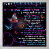 Aan mijn kleindochter Butterflies Birthday Gift Id Poster (Voorkant)