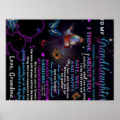 Aan mijn kleindochter Butterflies Birthday Gift Id Poster (Voorkant)