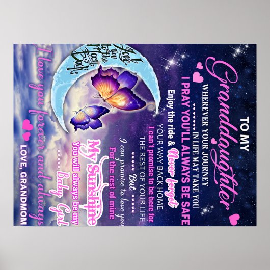 Aan mijn kleindochter Butterflies Birthday Gift Id Poster (Voorkant)