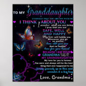 Aan mijn kleindochter Butterflies Birthday Gift Id Poster (Voorkant)