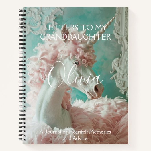 Aan mijn kleindochter: eenhoorn Journal of Heartfe Notitieboek (Voorkant)