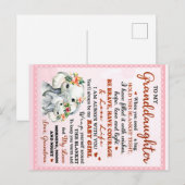 Aan mijn kleindochter Elephant Birthday Gift Idee Briefkaart (Voorkant / Achterkant)