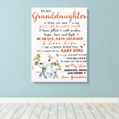 Aan mijn kleindochter Elephant Birthday Gift Idee Canvas Afdruk (Insitu (Houten vloer))