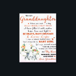 Aan mijn kleindochter Elephant Birthday Gift Idee Canvas Afdruk<br><div class="desc">Aan mijn kleindochter Elephant Birthday Gift Idee</div>