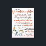 Aan mijn kleindochter Elephant Birthday Gift Idee Canvas Afdruk<br><div class="desc">Aan mijn kleindochter Elephant Birthday Gift Idee</div>