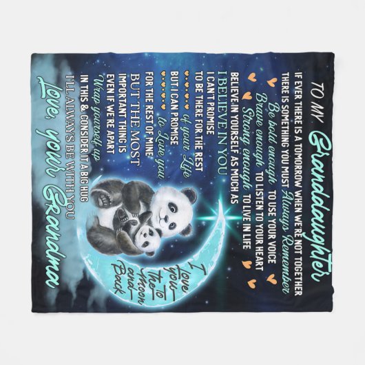 Aan mijn kleindochter Elephant Birthday Gift Idee Fleece Deken (Voorkant (Horizontaal))