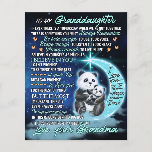 Aan mijn kleindochter Elephant Birthday Gift Idee Flyer (Voorkant)