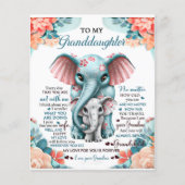 Aan mijn kleindochter Elephant Birthday Gift Idee Flyer (Voorkant)
