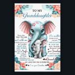 Aan mijn kleindochter Elephant Birthday Gift Idee Foto Afdruk<br><div class="desc">Aan mijn kleindochter Elephant Birthday Gift Idee</div>