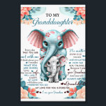 Aan mijn kleindochter Elephant Birthday Gift Idee Foto Afdruk<br><div class="desc">Aan mijn kleindochter Elephant Birthday Gift Idee</div>