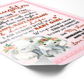 Aan mijn kleindochter Elephant Birthday Gift Idee Foto Afdruk (Hoek)