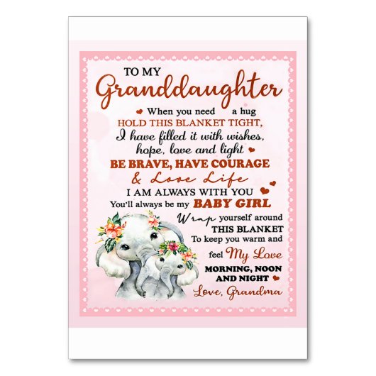 Aan mijn kleindochter Elephant Birthday Gift Idee Kaart (Voorkant)