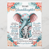 Aan mijn kleindochter Elephant Birthday Gift Idee Menu (Voorkant)