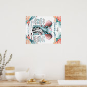 Aan mijn kleindochter Elephant Birthday Gift Idee Poster (Keuken)
