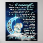 Aan mijn kleindochter Elephant Birthday Gift Idee Poster (Voorkant)