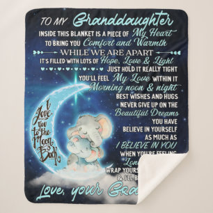 Aan mijn kleindochter Elephant Birthday Gift Idee Sherpa Deken
