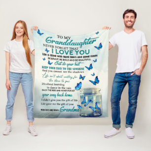 Aan mijn kleindochter fleece deken