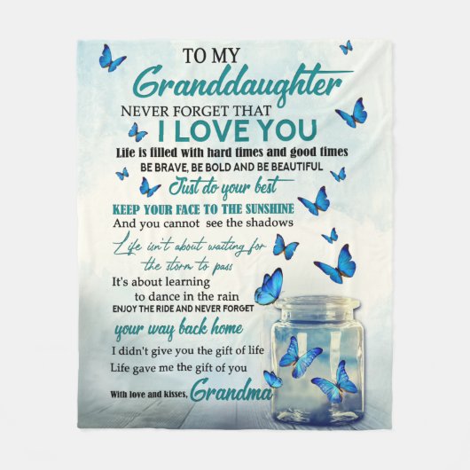 Aan mijn kleindochter fleece deken (Voorkant)