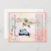 Aan mijn kleindochter Gift, Cute Butterfly Lover C Aankondigingskaart (Voorkant / Achterkant)