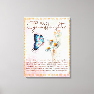 Aan mijn kleindochter Gift, Cute Butterfly Lover C Canvas Afdruk