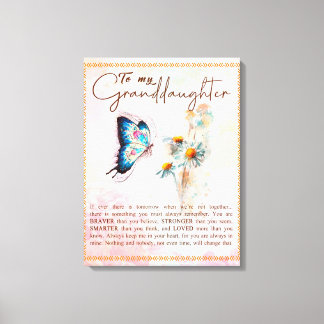 Aan mijn kleindochter Gift, Cute Butterfly Lover C Canvas Afdruk