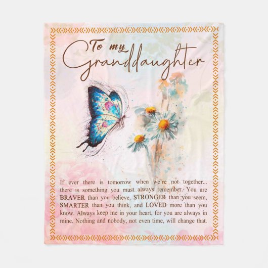 Aan mijn kleindochter Gift, Cute Butterfly Lover C Fleece Deken (Voorkant)