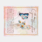 Aan mijn kleindochter Gift, Cute Butterfly Lover C Fleece Deken (Voorkant (Horizontaal))