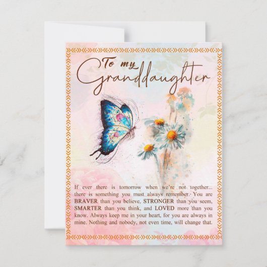 Aan mijn kleindochter Gift, Cute Butterfly Lover C Kaart (Voorkant)