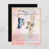 Aan mijn kleindochter Gift, Cute Butterfly Lover C Kaart (Voorkant / Achterkant)