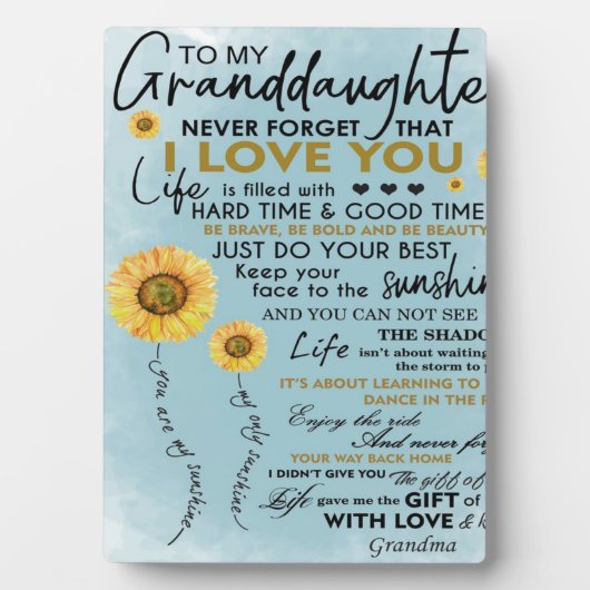 Aan mijn kleindochter Gift, kleinkinderen Birthday Fotoplaat (voorkant)