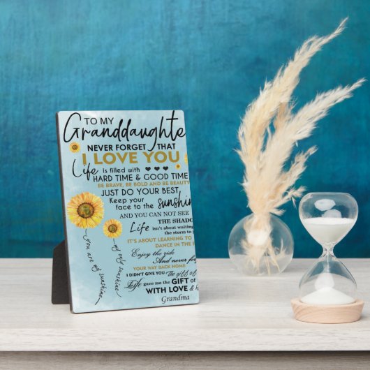 Aan mijn kleindochter Gift, kleinkinderen Birthday Fotoplaat (Zijkant)